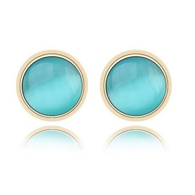 Blue Opal Stud Earrings